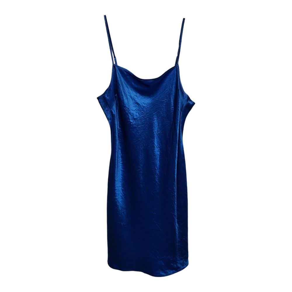 Babaton Bright Sapphire Satin Slip Dress - Size M